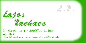 lajos machacs business card